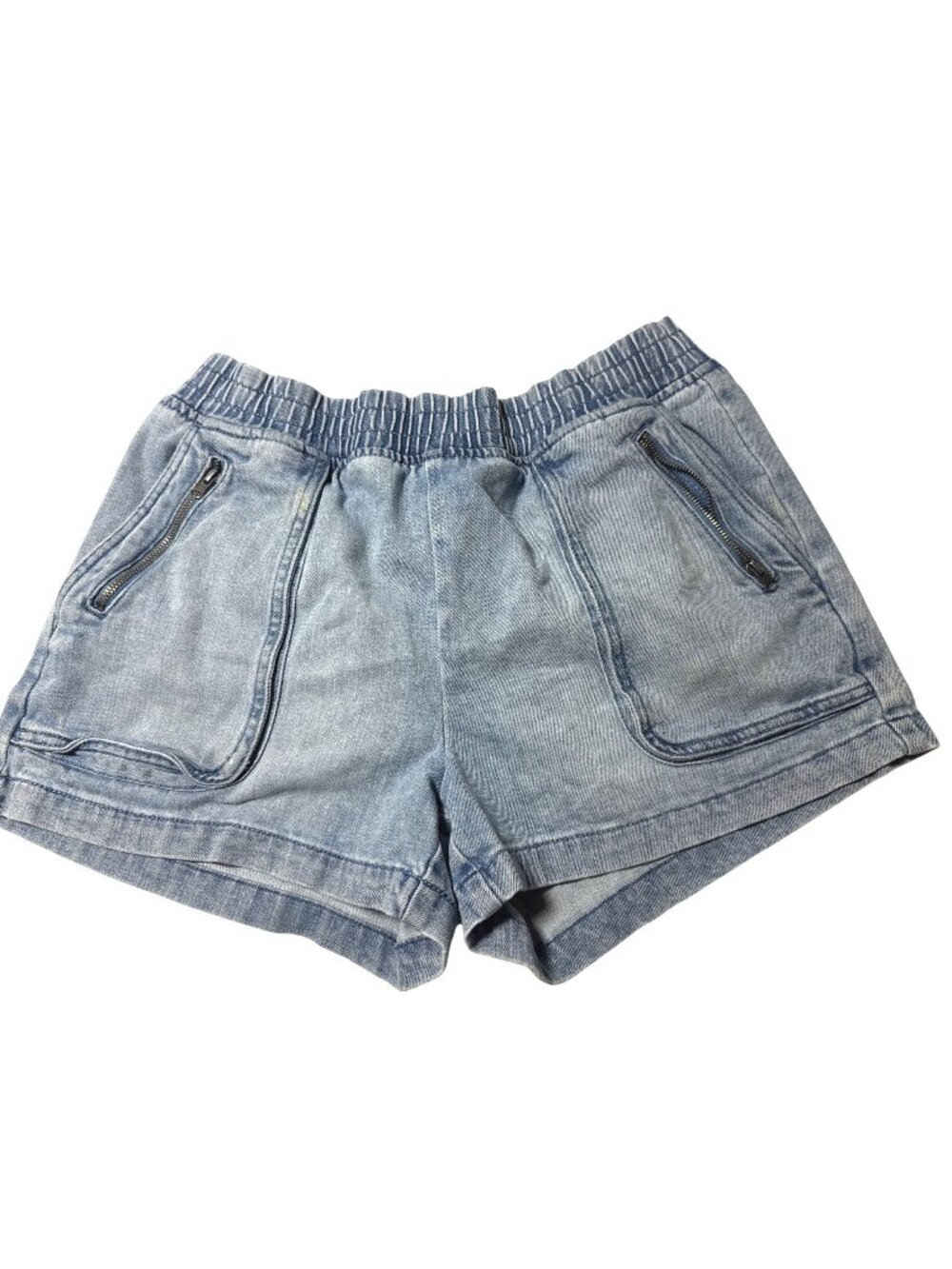 Aerie Women's Light Wash Denim Shorts  Zip Pockets Size M Casual Summer Wear